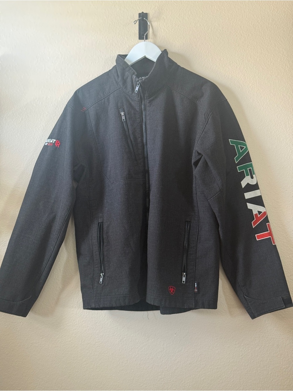Ariat Black Performance Softshell Jacket with Multicolor Sleeve Logo
